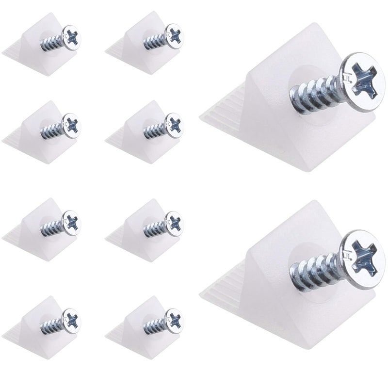 Canomo 100 Packs Fixing Mending Wedges 90 Degree Drawer Plastic Angle Code Bracket for Furniture Chest Drawer Bottom Repair with Screws, 14.5x13.5x9.5mm - Image 1